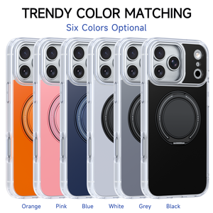 Funda Magnética Transparente Delgada para iPhone con Soporte 360 - Product Image 1