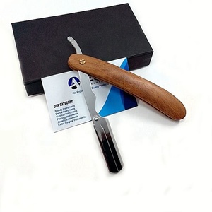 Salon Grade Wooden Handle <b>Straight</b> <b>Razor</b> Folding <b>Blade</b> Professional Barber Shaving <b>Razor</b> for Smooth Facial Hair Grooming - Product Image 2
