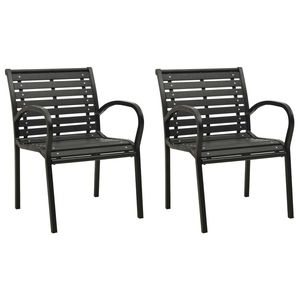Juego de 2 Sillas de Jardín de Acero Negro con Acabado en Polvo y Material WPC - Product Image 1