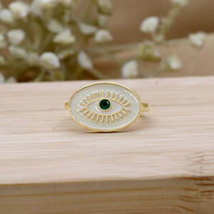 Wholesale 925 Sterling Silver 14K Gold Plated Devil's Eye Enamel <b>Fine</b> <b>Ring</b> Jewelry for Women Party & Gift Occasions - Product Image 4