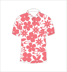 Camisa Polo con Estampado Floral Coral para Hombre, Sublimación Personalizada, Manga Corta, Verano, Casual, Transpirable, Ligera, para Golf - Product Image 1