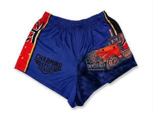 Shorts de rugby pour femmes, rose, motif aztèque noir, impression personnalisée, avec poches et fermetures éclair - Product Image 6