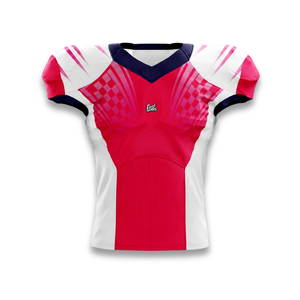 Custom wholesale Men's American Football Jersey Red White Checkered Sublimated <b>Moisture</b> Wicking Fitted Sport Apparel - Product Image 6