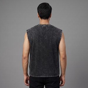 Custom Men's Plus Size Cotton Tank Tops Summer Sweat <b>Vest</b> Knitted Casual <b>Stringer</b> Tank Top for Men - Product Image 2