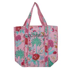 Handmade Cotton Striped <b>Long</b> Handle Large Shoulder Tote <b>Bag</b> for Women Eco-Friendly Rajasthani Design Groceries & Daily Use - Product Image 4