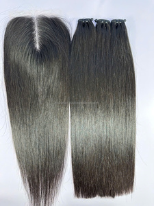 Gran descuento en cabello largo, cabello frontal y cabello con cierre al por mayor, cabello humano virgen Remy, liso, encaje a máquina, doble trama para mujer - Product Image 4