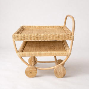 Gran oferta de juguetes educativos para bebés, carritos de bebidas de ratán, carrito de juguete para simulación de bebidas. - Product Image 3