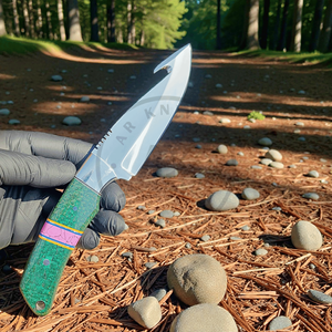 มีดล่าสัตว์คุณภาพสูง ใบมีดเดี่ยว ทรงฟูลแทงค์ ด้ามไมคาร์ต้า รับผลิตแบบ OEM แบรนด์ส่วนตัว คมกริบ ใช้ได้ทุกวัน ทำจากเหล็กกล้าไร้สนิม - Product Image 5