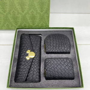 FD18696679 Cross-Border Hot Three-Piece Zipper Closure PU Leather Genuine Leather Lining Portable Women's Gift <b>Box</b> <b>Long</b> Wallet - Product Image 6