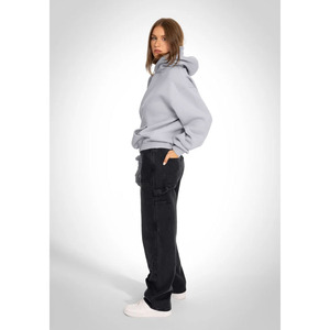 Sweat à capuche épais en molleton gris chiné pour homme avec poche, coupe classique, idéal pour l'hiver - Product Image 1