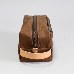 Leather Canvas Toiletry Bag Waterproof Travel Organizer Cosmetic Storage Dopp Kit Large Travel <b>Case</b> LCTB-0075 - Product Image 5