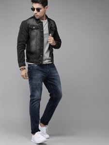 Veste en jean pour homme personnalisable, coupe décontractée, boutonnée, manches longues - Product Image 3