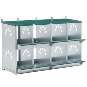 Gabbia per galline a 8 scomparti tipo H, casse nido in metallo per galline, pollaio in acciaio nuovo e usato per animali - Product Image 1
