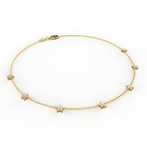 Collier en or jaune avec diamants naturels taille brillant ronde, bijoux minimalistes pour femmes, à porter au quotidien - Product Image 2