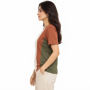 เสื้อยืดแขนสั้นลำลองสไตล์สาวฮอต ตกแต่งลายบล็อกสีสันสดใส ระบายอากาศได้ดี แห้งเร็ว เป็นมิตรกับสิ่งแวดล้อม  รับสั่งทำพร้อมปักโลโก้ - Product Image 2