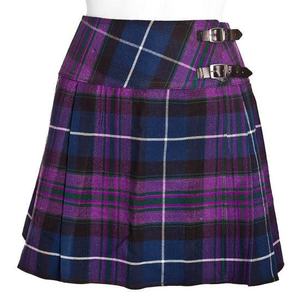 Mini-jupe plissée à carreaux, taille élastique, jupe d'uniforme scolaire en tartan pour femmes - Product Image 1