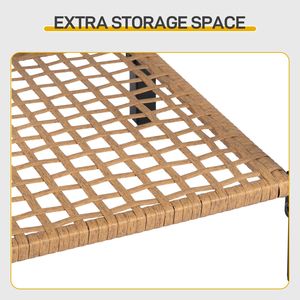 Set di Tre Pezzi per Uso Ospedaliero: 1 Tavolino Laterale in Rattan Giallo Chiaro con Cuscino Bianco e 2 Sedie a Dondolo con Schienale Intrecciato - Product Image 6
