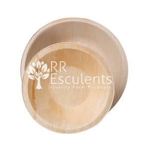 Premium Areca Palm Leaf Bowls Biodegradable Disposable Tableware For Party Weddings Sustainable Natural <b>Dinnerware</b> Set Bulk Pack - Product Image 3