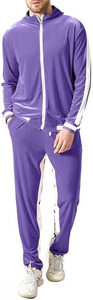 Men’s Lavender Velvet <b>Tracksuit</b>: Premium Two-Piece Athletic Performance & Modern Lifestyle Set - Product Image 4