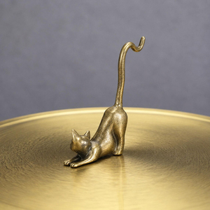 Porte-encens vintage en alliage mignon en forme de chat étiré - Product Image 4