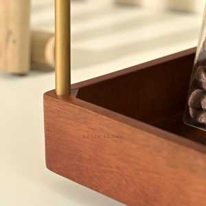 Étagère de rangement moderne en bois à double niveau avec poignées en laiton, design rectangulaire pour salon, au meilleur prix par AALIYAN IMPEX - Product Image 5