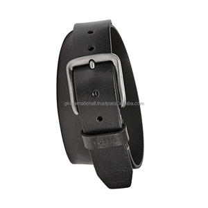 Cinturón informal de cuero con arnés negro clásico, tamaño personalizado, hecho a mano, cinturón vaquero de cuero genuino a la moda para hombre con hebilla de latón - Product Image 3