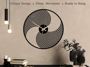 Modern Spiral Design Metal <b>Wall</b> <b>Clock</b> Abstract Round Decorative <b>Clock</b> Contemporary Black <b>Wall</b> Art for Bedroom <b>Living</b> <b>Room</b> Office - Product Image 2