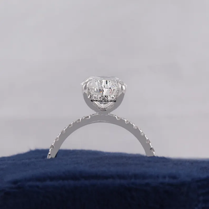 Anillo de compromiso de lujo con diamante cultivado en laboratorio de corte ovalado de 1.01 quilates en oro sólido de 14K - Anillo de diamante LGD certificado por IGI para mujer - Product Image 5