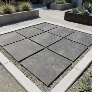 Robust Hammer Stone Nero R11, Baldosas de Porcelana Modernas para Piscinas, 20 mm de Grosor, Baldosas de Exterior Resistentes, Losas para Pavimentación - Product Image 2