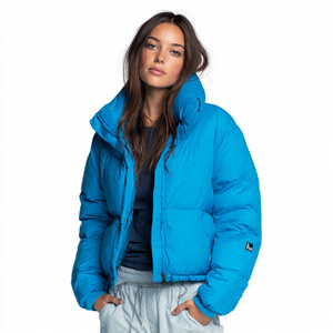 Chaqueta Parka de Color Sólido, Chaqueta Acolchada con Cremallera, Chaqueta Corta Acolchada con Cuello Alto para Mujer, Chaqueta Parka con Cremallera para Dama - Product Image 1