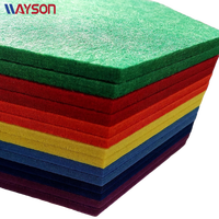 Panneau mural insonorisant hexagonal 3D en feutre polyester coloré, en promotion