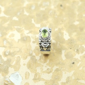 Handmade 925 Sterling Silver Peridot Birthstone <b>Ring</b> Vintage Floral Carved <b>Statement</b> <b>Ring</b> Yellow Gold Plated Jewelry Gift Men - Product Image 6