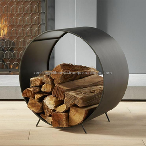Soporte de troncos hecho a mano más vendido, antiguo para almacenamiento de leña, contenedor de troncos junto al fuego, porche, Patio, estufa de pozo de fuego de Ambience Lifestyle - Product Image 4