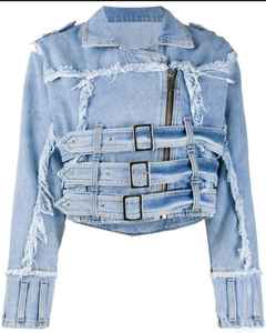 Veste en jean vintage personnalisée pour l'hiver, style formel et streetwear décontracté, avec broderie imprimée patchwork et décoration boutonnée - Product Image 2