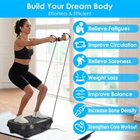 Appareil de fitness à vibrations pour tout le corps, 120 vitesses, 1 à 20 minutes, plateforme d'exercice, noir