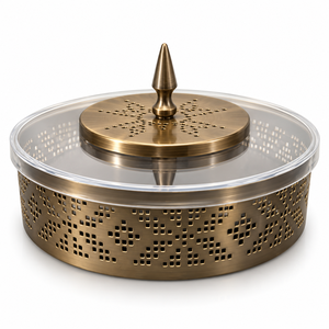 <b>Wooden</b> Chocolate <b>Box</b> <b>with</b> Gold Textured <b>Lid</b> & Ring Knob for Events Weddings & Premium Gifting Custom Sizes & Colors Available - Product Image 2