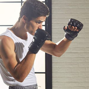 Guantes de MMA de Cuero Personalizados de Alta Calidad, con Logotipo Personalizado, Diseño Transpirable de Medio Dedo, Unisex, para Boxeo - Product Image 5