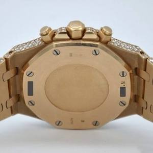 Black Ocean Jewels A.P. Reloj de Pulsera de Cuarzo con 3 Diamantes de Moissanita, Correa de Acero Inoxidable de 20 mm, Estilo Hip-Hop, Diseño Indio - Product Image 6