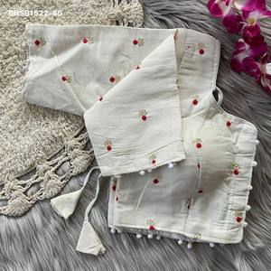 Fournisseur de la collection de blouses en coton Diable Cambric de la meilleure qualité, avec sequins et broderies, et fermeture avant rembourrée, en provenance d'Inde. - Product Image 2