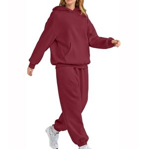 <b>Women</b> Two Piece Tracksuit Sweatsuit Set High Quality Oversized Hoodie and <b>Jogger</b> Set <b>Women</b> <b>Fleece</b> Custom <b>Women's</b> Sets - Product Image 2