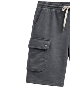 Pantalones Cortos Cargo Gris Oscuro para Hombre, Cintura Elástica con Cordón, Estilo Casual Urbano, con Bolsillos Laterales, Fabricante de Pantalones Cortos de Verano - Product Image 2