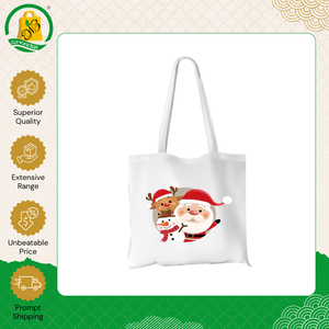 New Design Top Quality Cotton Tote <b>Bag</b> with Self Handle with Christmas Multi-Color Design and Customized Cross Stitching - Product Image 3