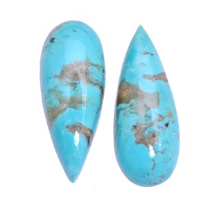 Cabochon lisse en turquoise naturelle d'Arizona de qualité AAA+, 30x12mm, pierre semi-précieuse pour la création de bijoux - Product Image 2