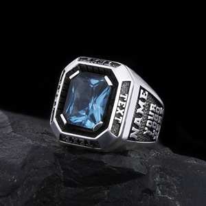 Bague d'université BOJ MCollege 026 personnalisée en argent avec diamant, bague de diplôme unisexe, certifiée GIA, micro-prix bas - Product Image 2