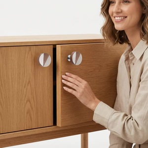 Modern Round Wood Cabinet Knobs Minimalist Design Easy Installation for Kitchen Dresser Wardrobe Furniture <b>Handle</b> - Product Image 2