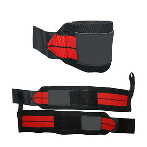 Adjustable Wrist Support Straps with Hook & Loop Closure for <b>Weight</b> Lifting Strength <b>Training</b> Palm Guard Unisex Black Red - Product Image 4