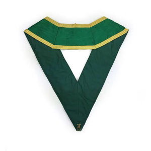 Collier de Maçonnerie de Qualité Supérieure pour les Grands Grades, Vert Moiré avec Fil d'Or, Faible MOQ, Service OEM - Product Image 2