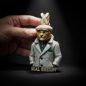 Colgante de leopardo con incrustaciones de moissanita personalizadas para hombre, estilo hip hop, para fiesta, con dije de nombre de plata 925, joyería fina, colgantes y dijes - Product Image 4