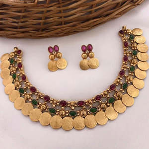 Heritage Pota Stone and Temple <b>Necklace</b> Set Fine Jewelry 10575580PGR - Product Image 1