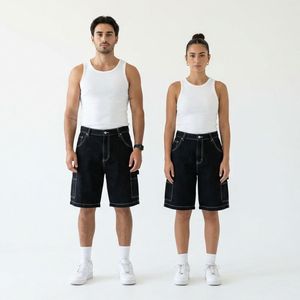 Jorts décontractés pour hommes et femmes avec un design en denim classique pour la mode streetwear et le confort au quotidien - Product Image 6